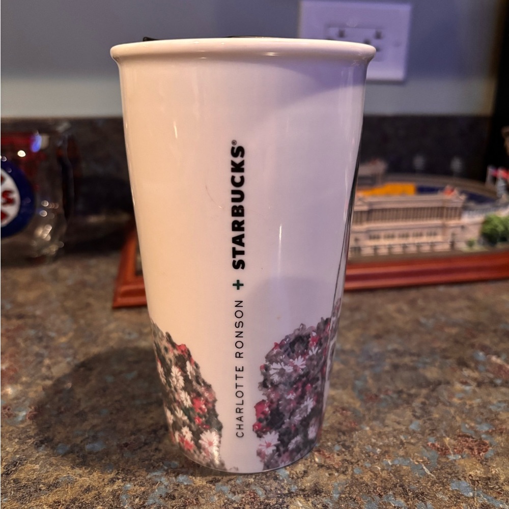 Starbucks Charlotte Ronson White Floral Tumbler